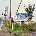 Changing Chicago Project: Roll 16 Neg 15 Church Billboard, South Holland IL 10.06.87 - Photograph by Jay Boersma
