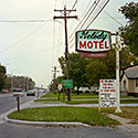 Changing Chicago Project: Roll 18 Neg 03 Melody Motel Sign, South Holland IL 10.06.87 - Photograph by Jay Boersma