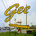 Changing Chicago Project: Roll 22 Neg 07 Gee Lumber Sign, South Holland IL 10.06.87 - Photograph by Jay Boersma