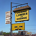 Changing Chicago Project: Roll 27 Neg 11 Leising Lumber Sign, Chicago Heights 09.11.87 - Photograph by Jay Boersma