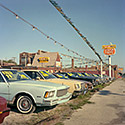Changing Chicago Project: Roll 27 Neg 12 Billy Mark Used Cars, Chicago Heights 09.11.87 - Photograph by Jay Boersma