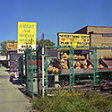 Changing Chicago Project: Roll 34 Neg 01 A-Mart Produce Stand and Flea Market, Chicago Heights IL 10.23.87 - Photograph by Jay Boersma