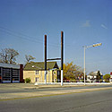 Changing Chicago Project: Roll 39 Neg 03 Dismantled Gas Station Sign, Chicago Heights IL 10.23.87 - Photograph by Jay Boersma