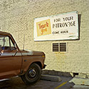 Changing Chicago Project: Roll 45 Neg 05 Thank You Sign,Crete IL 09.15.87 - Photograph by Jay Boersma