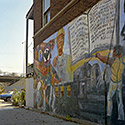 Changing Chicago Project: Roll 60 Neg 03 Wall Mural, Blue Island IL 10.30.87 - Photograph by Jay Boersma