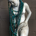 Beads on Statue, New Orleans, Louisiana 2017 - Photograph by Jay Boersma